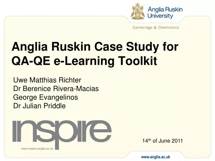 anglia ruskin case study for qa qe e learning toolkit
