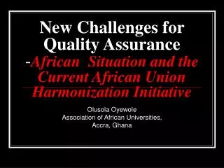 Olusola Oyewole Association of African Universities, Accra, Ghana