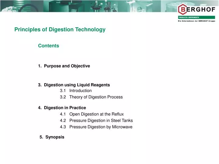 principles of digestion technology