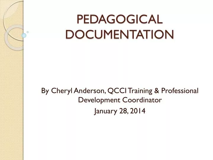 pedagogical documentation
