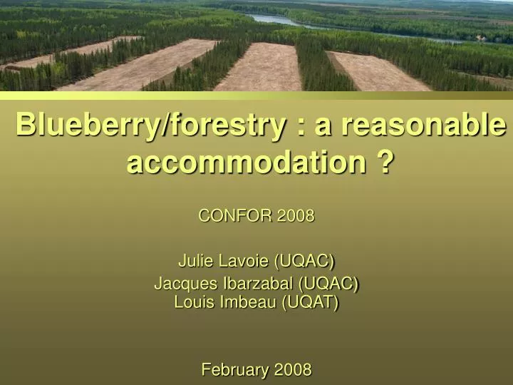 blueberry forestry a reasonable accommodation