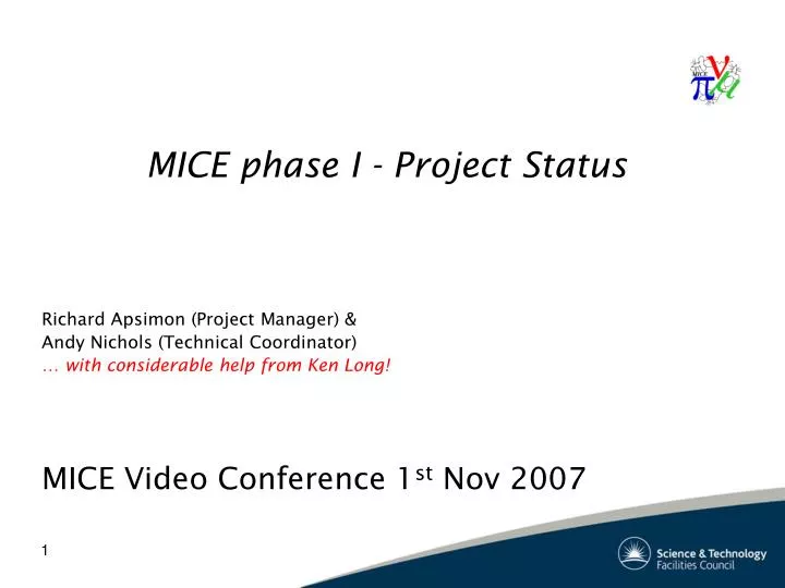 mice phase i project status