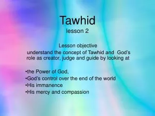 Tawhid lesson 2