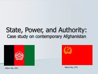State, Power, and Authority: Case study on contemporary Afghanistan