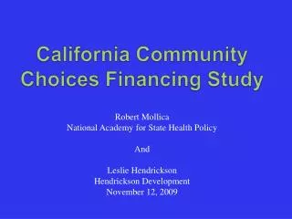 California Community Choices Financing Study