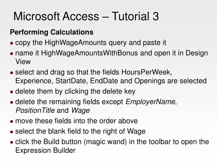 microsoft access tutorial 3