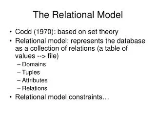 The Relational Model