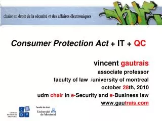 Consumer Protection Act + IT + QC