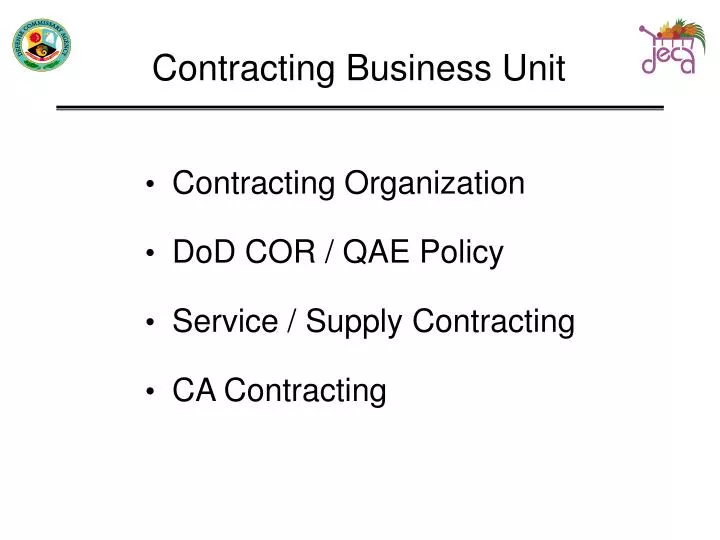 contracting business unit