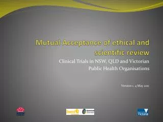 Mutual Acceptance of ethical and scientific review