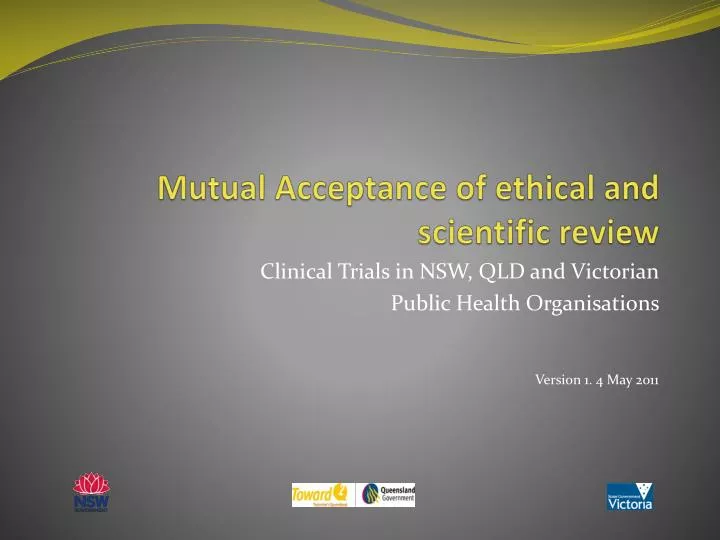 mutual acceptance of ethical and scientific review