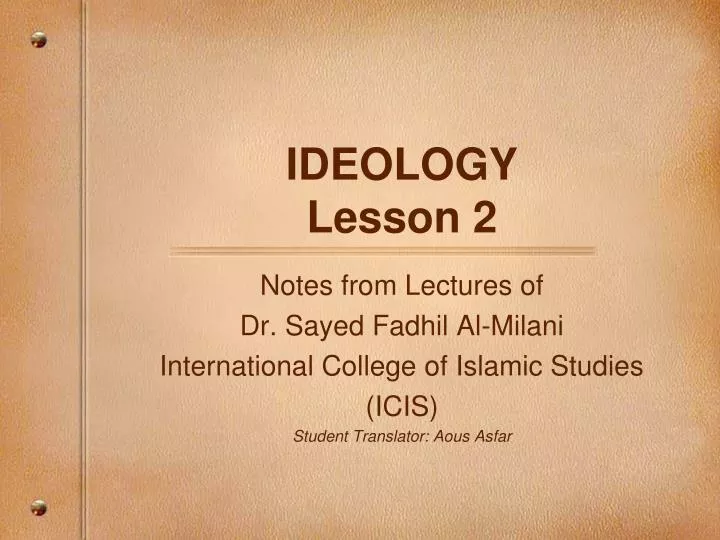 ideology lesson 2