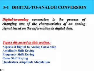5-1 DIGITAL-TO-ANALOG CONVERSION