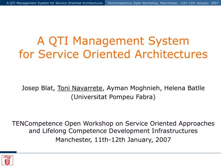 a qti management system for service oriented architectures