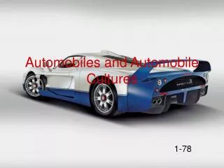 Automobiles and Automobile Cultures