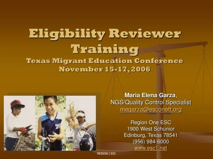 eligibility reviewer training texas migrant education conference november 15 17 2006