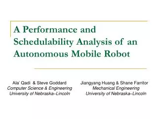 A Performance and Schedulability Analysis of an Autonomous Mobile Robot