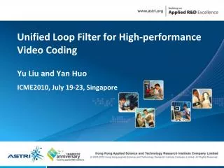 Unified Loop Filter for High-performance Video Coding