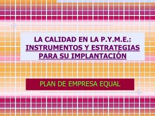 la calidad en la p y m e instrumentos y estrategias para su implantaci n