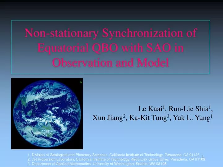 non stationary synchronization of equatorial qbo with sao in observation and model