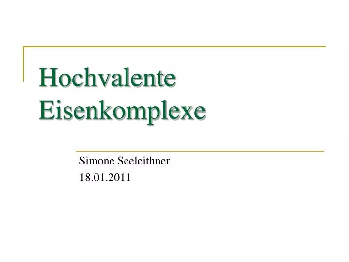 hochvalente eisenkomplexe