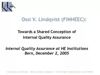 Ossi V. Lindqvist (FINHEEC):