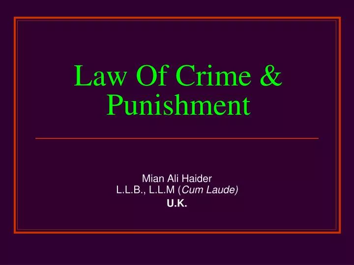 law of crime punishment