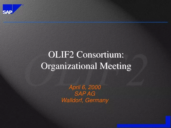 olif2 consortium organizational meeting