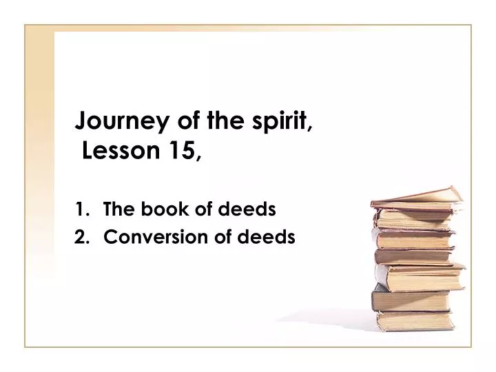 journey of the spirit lesson 15