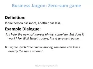 Business Jargon: Zero-sum game