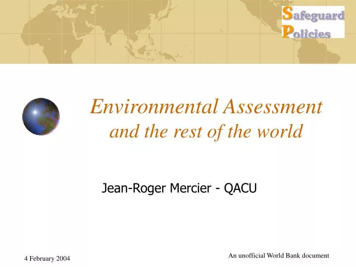 environmental assessment and the rest of the world
