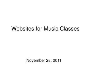 Websites for Music Classes