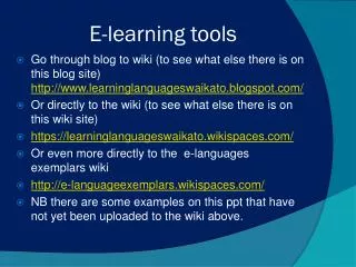 E-learning tools