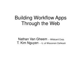 Building Workflow Apps Through the Web