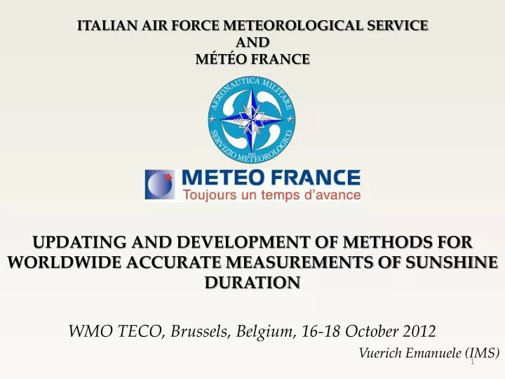 italian air force meteorological service and m t o france