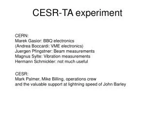 CESR-TA experiment