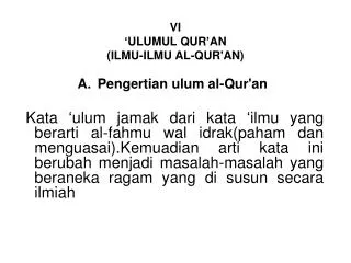 vi ulumul qur an ilmu ilmu al qur an