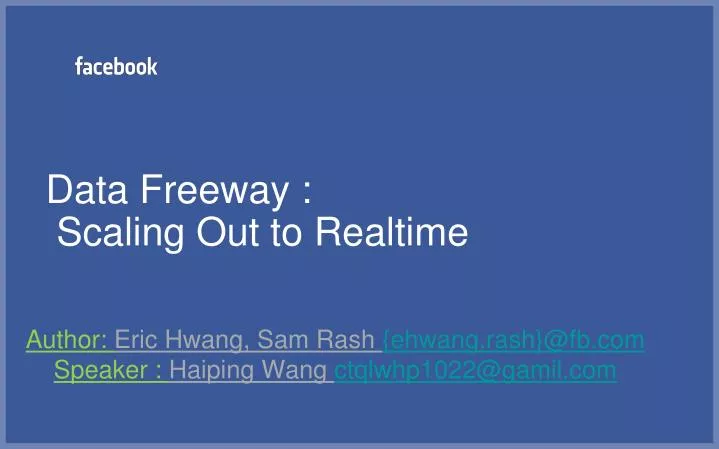 data freeway scaling out to realtime