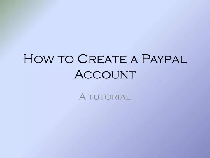 how to create a paypal account