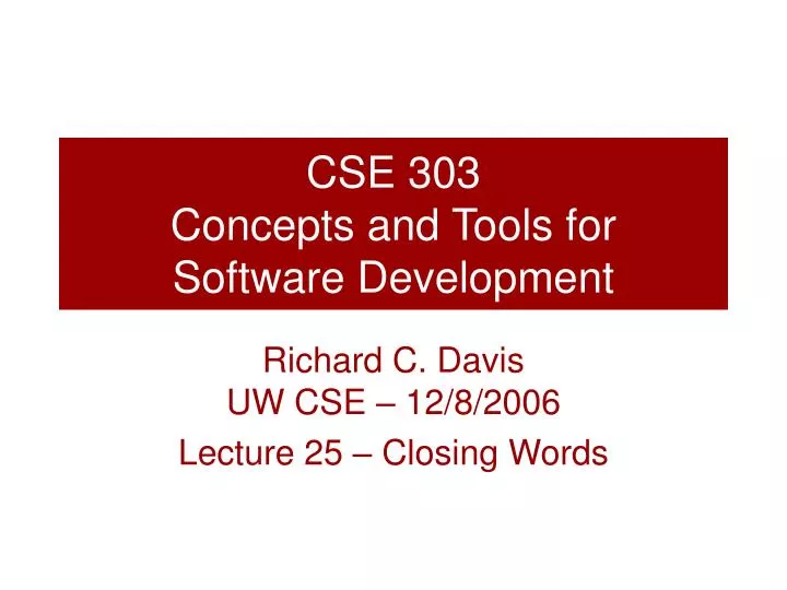 cse 303 concepts and tools for software development