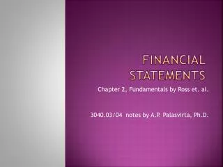 Financial Statements