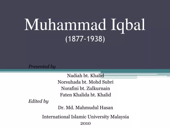 muhammad iqbal 1877 1938