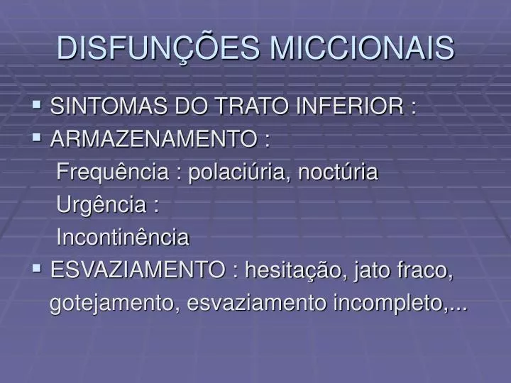 disfun es miccionais