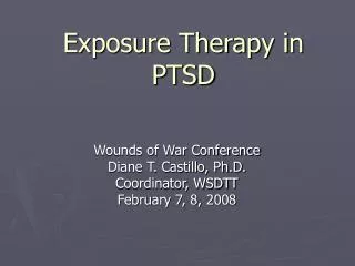 Exposure Therapy in PTSD