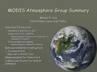 MODIS Atmosphere Group Summary