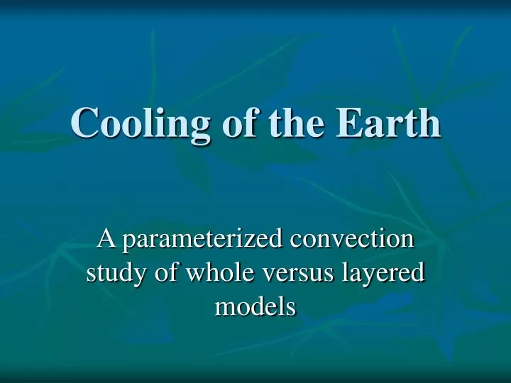 cooling of the earth