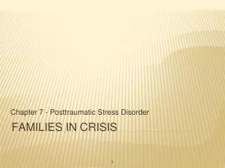 FAMILIES IN CRISIS