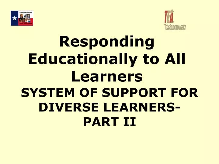 system of support for diverse learners part ii