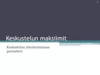 keskustelun maksiimit