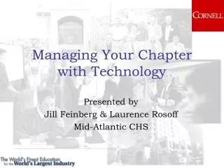 Managing Your Chapter with Technology